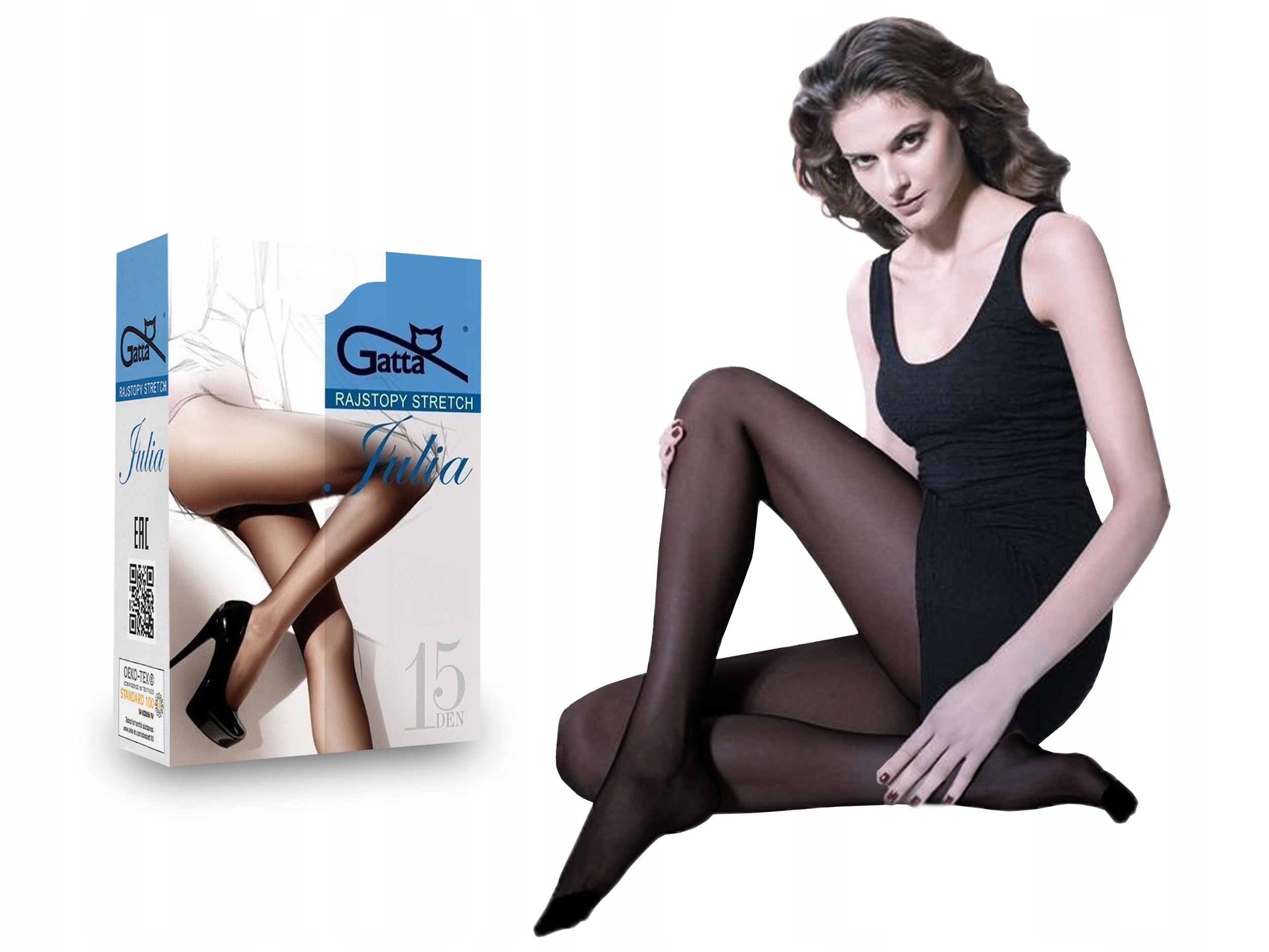 

Rajstopy Gatta półmatowe Julia, 15 den, nero, 4-L