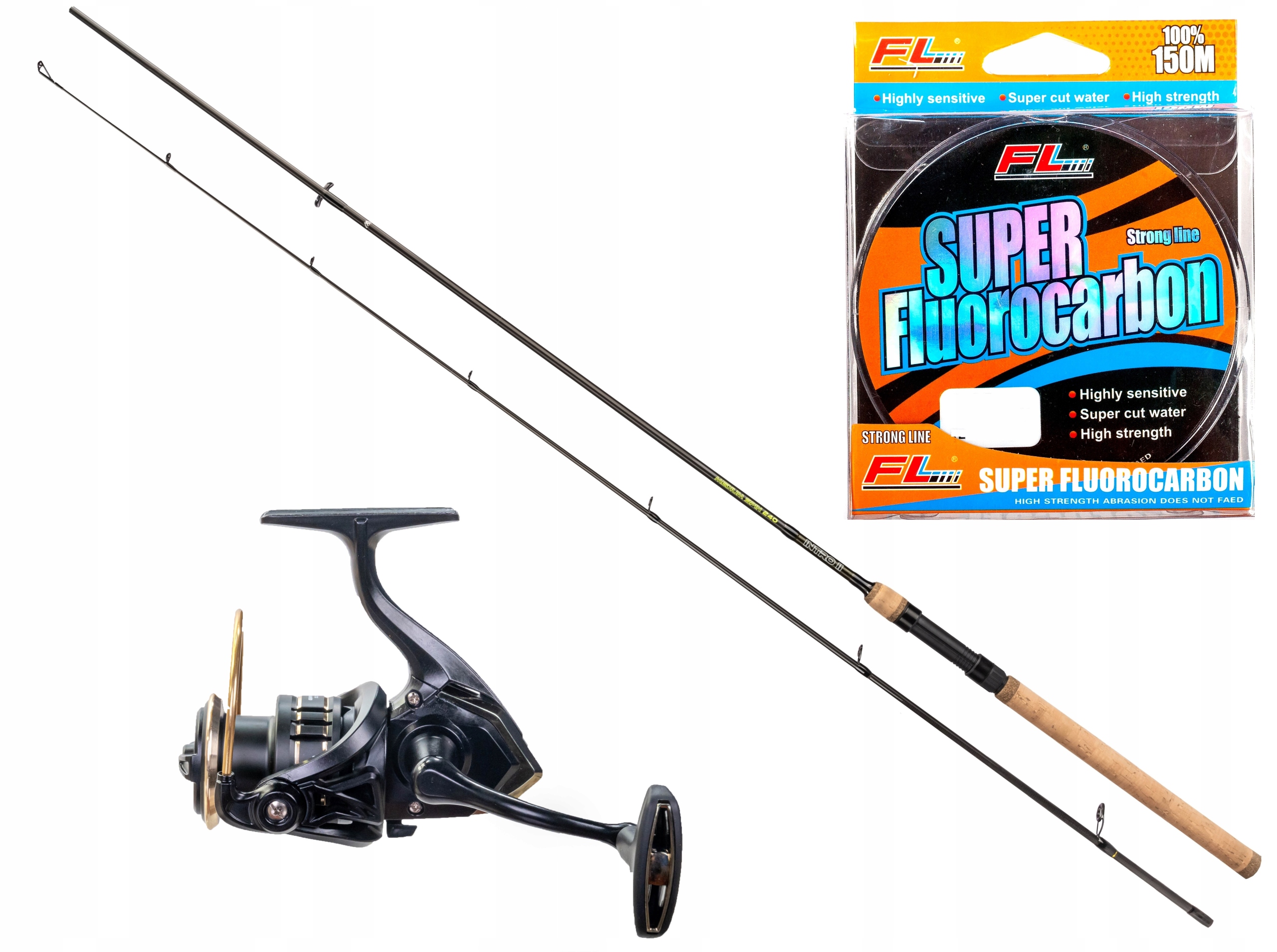 Wędka Spinningowa Mikado na Szczupaka Kołowrotek Żyłka Zestaw spinningowy