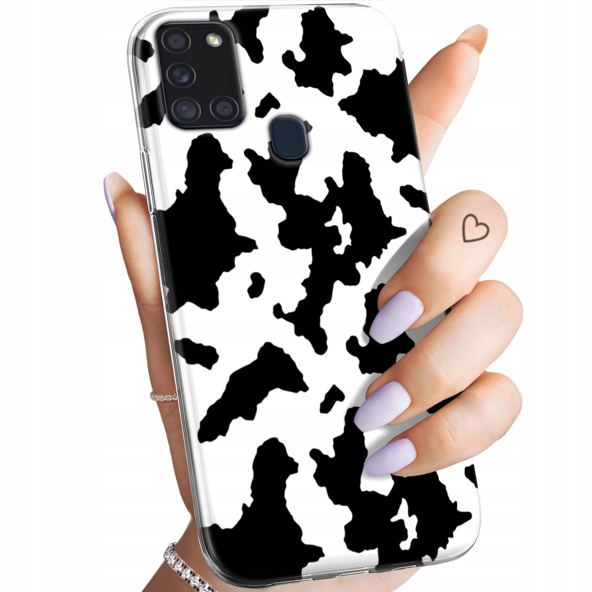 Etui Do Samsung Galaxy A21S Krowa Łaty Plamki Obudowa Pokrowiec Case