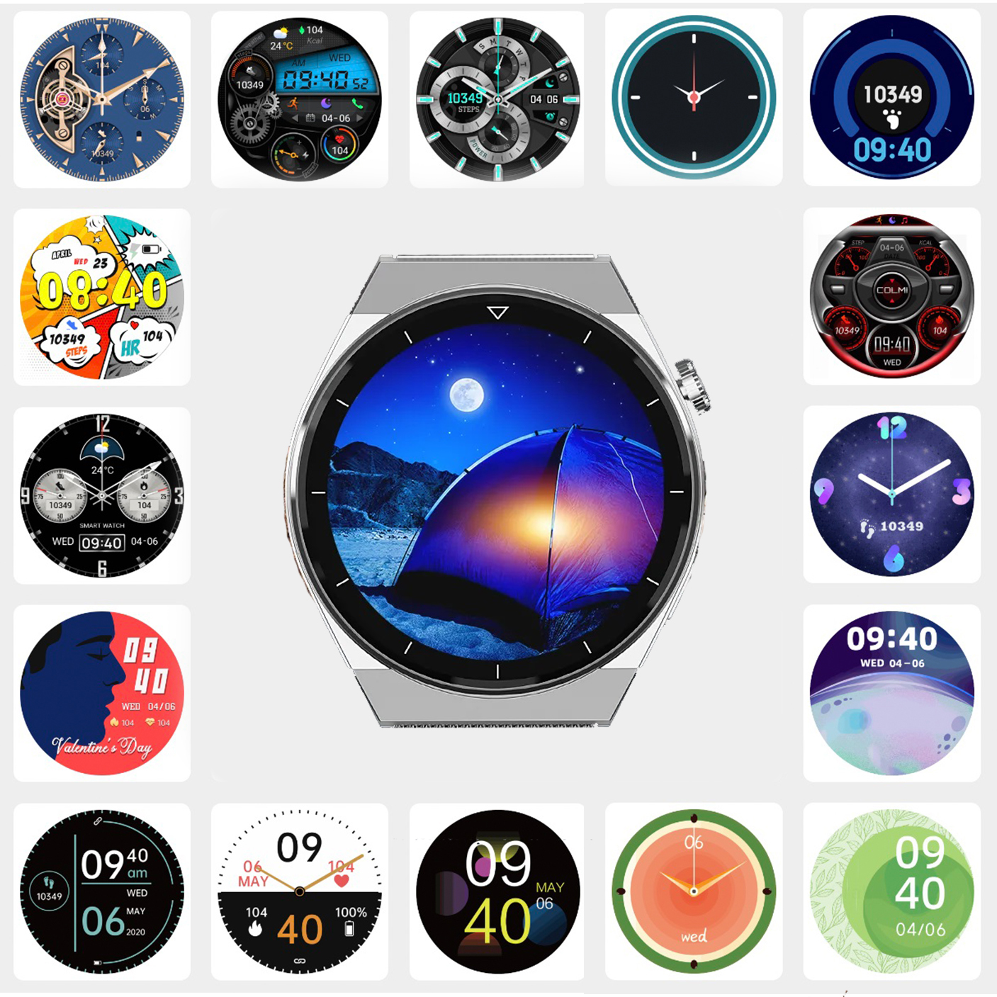 SMARTWATCH ENTER ROZMOWY MENU PL PASEK BRANSOLETA Rodzaj cyfrowe