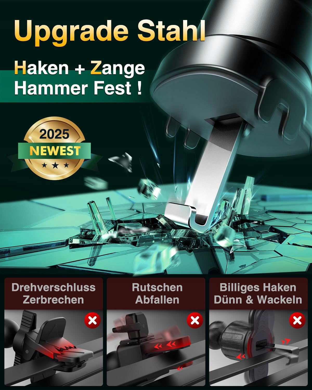 VANMASS Uchwyt Samochodowy 2025 Zielony Do iPhone 16 Pro — miniatura 3