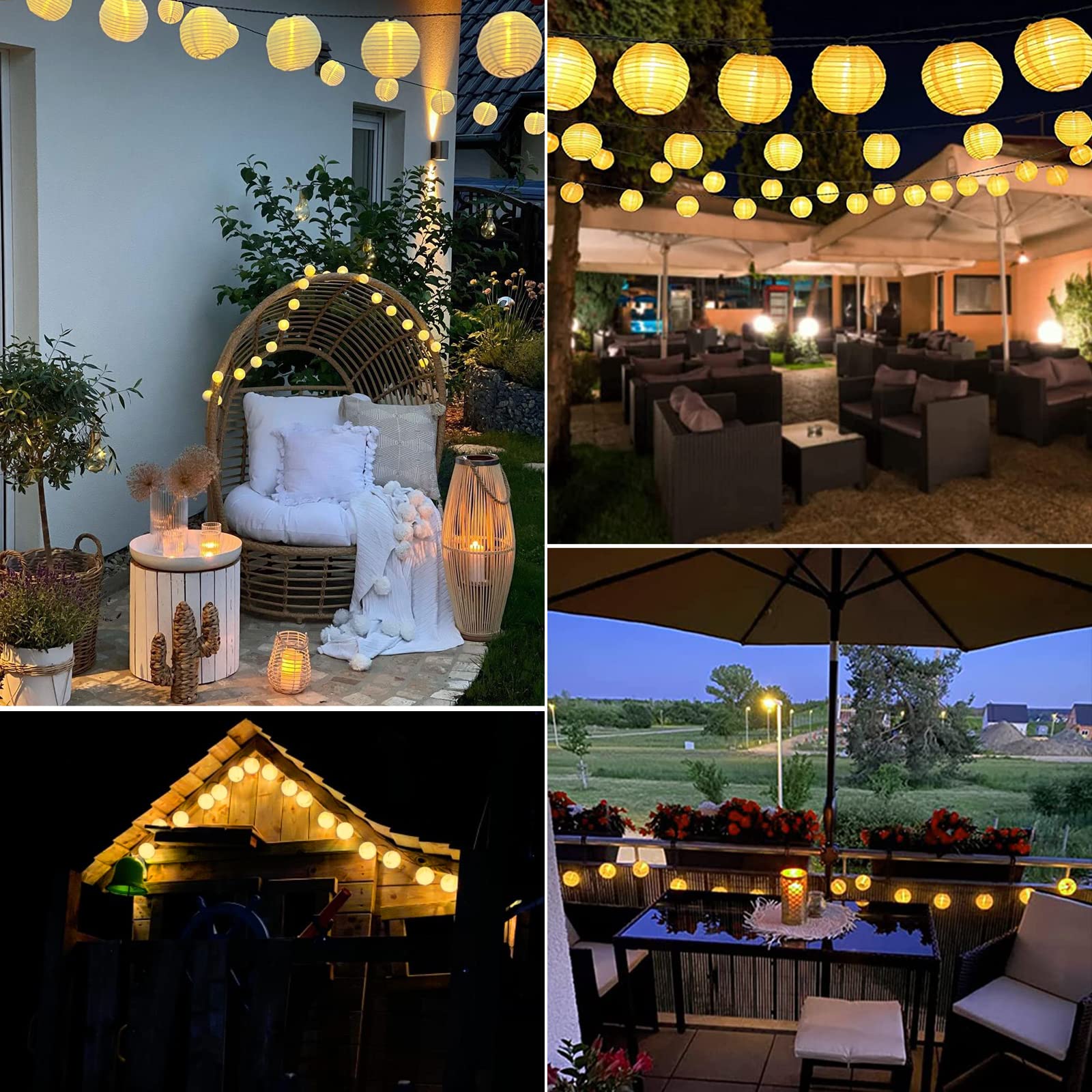AUTING Solarna Girlanda Lampiony Zewnetrzne 6M 20 LED 8 Trybów — miniatura 7