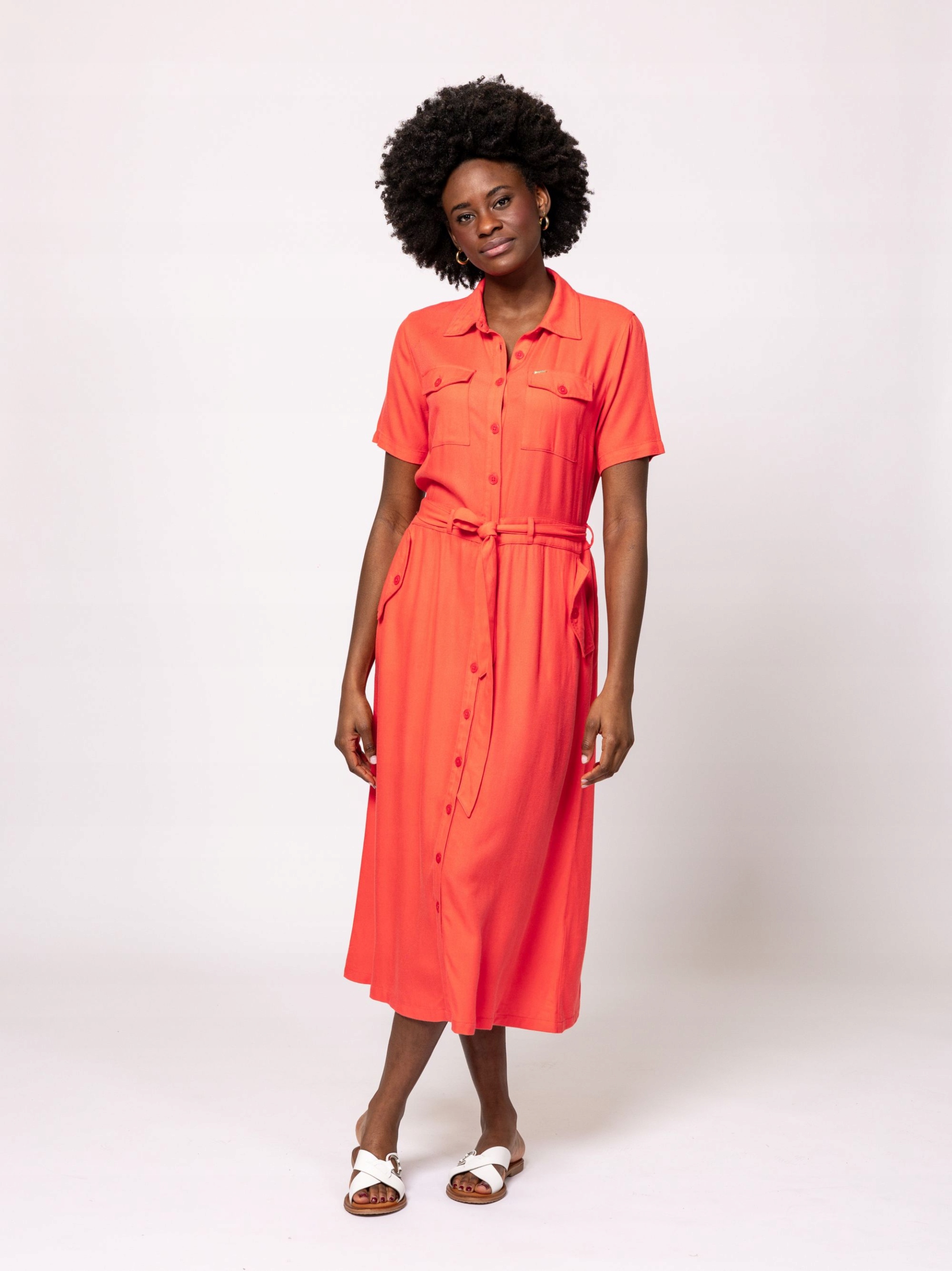 Heavy Tools Elegantní Letní Šaty MIDI Vedbi Červená vel. M