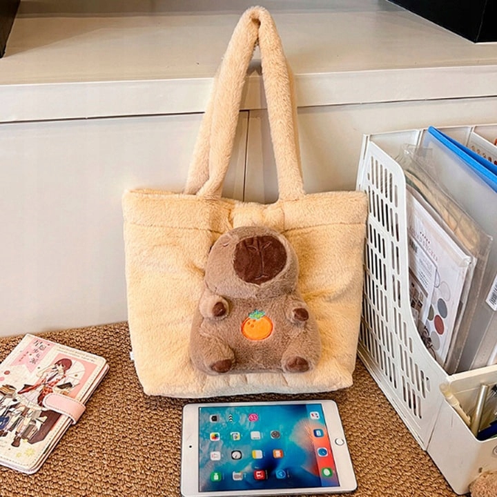 PLUSZOWA TORBA NA RAMIĘ Z KAPIBARĄ MIĘKKA PRZENOŚNA TOREBKA UROCZY PREZENT Marka 100