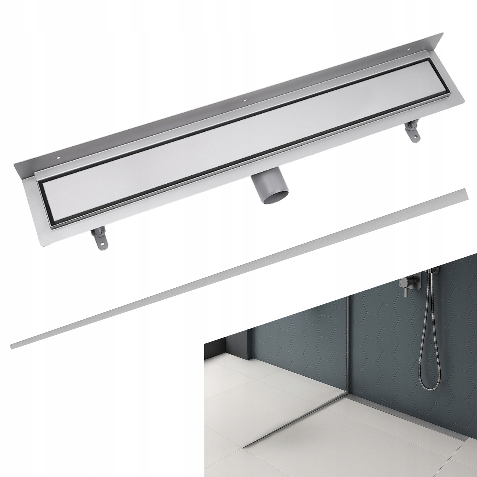 Sada nástěnný odtok Vogi Duo 90 cm spádová lišta Levá 120 cm