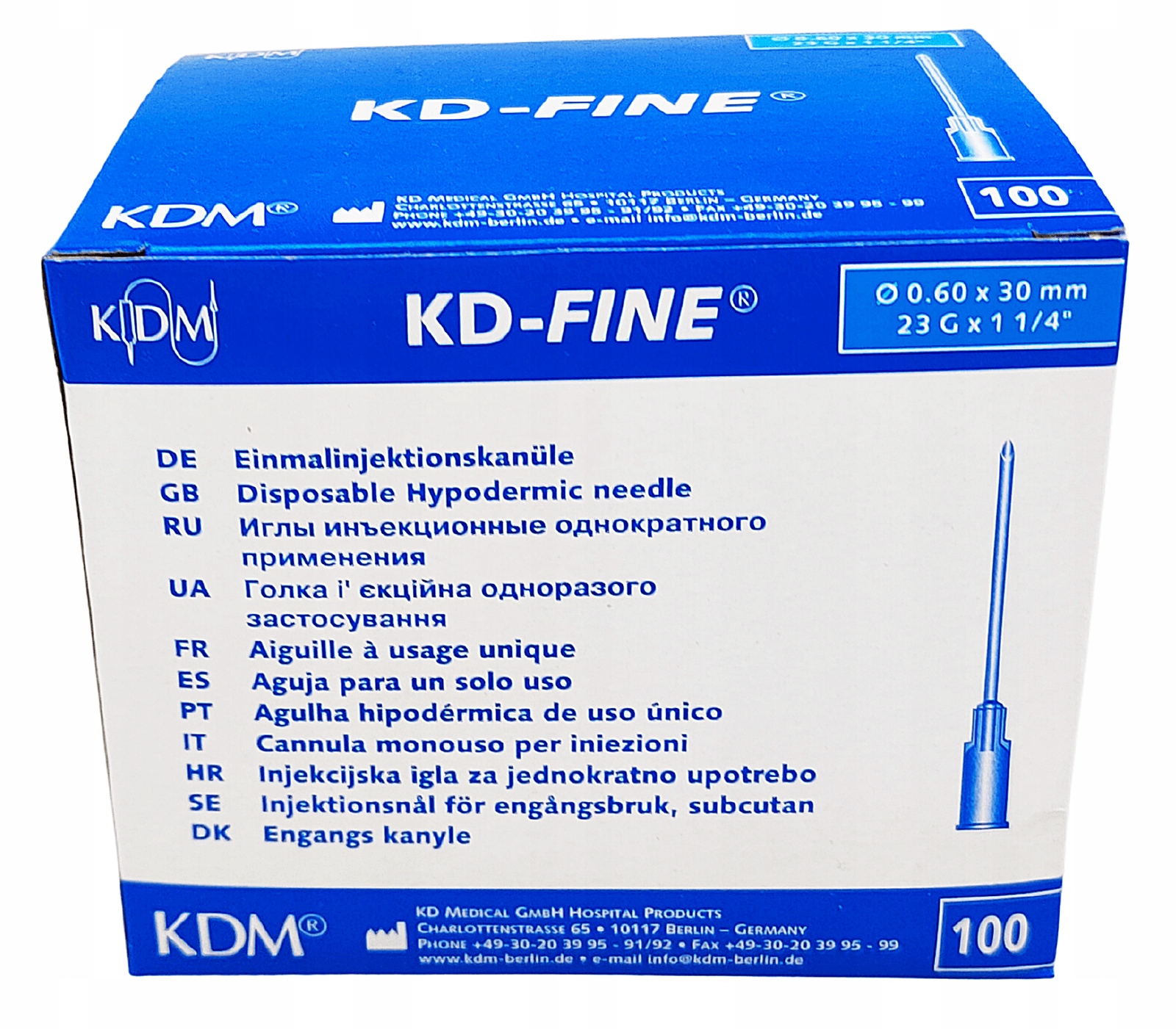 

Igły iniekcyjne 23G Kd-fine 100 sztuk w opakowaniu