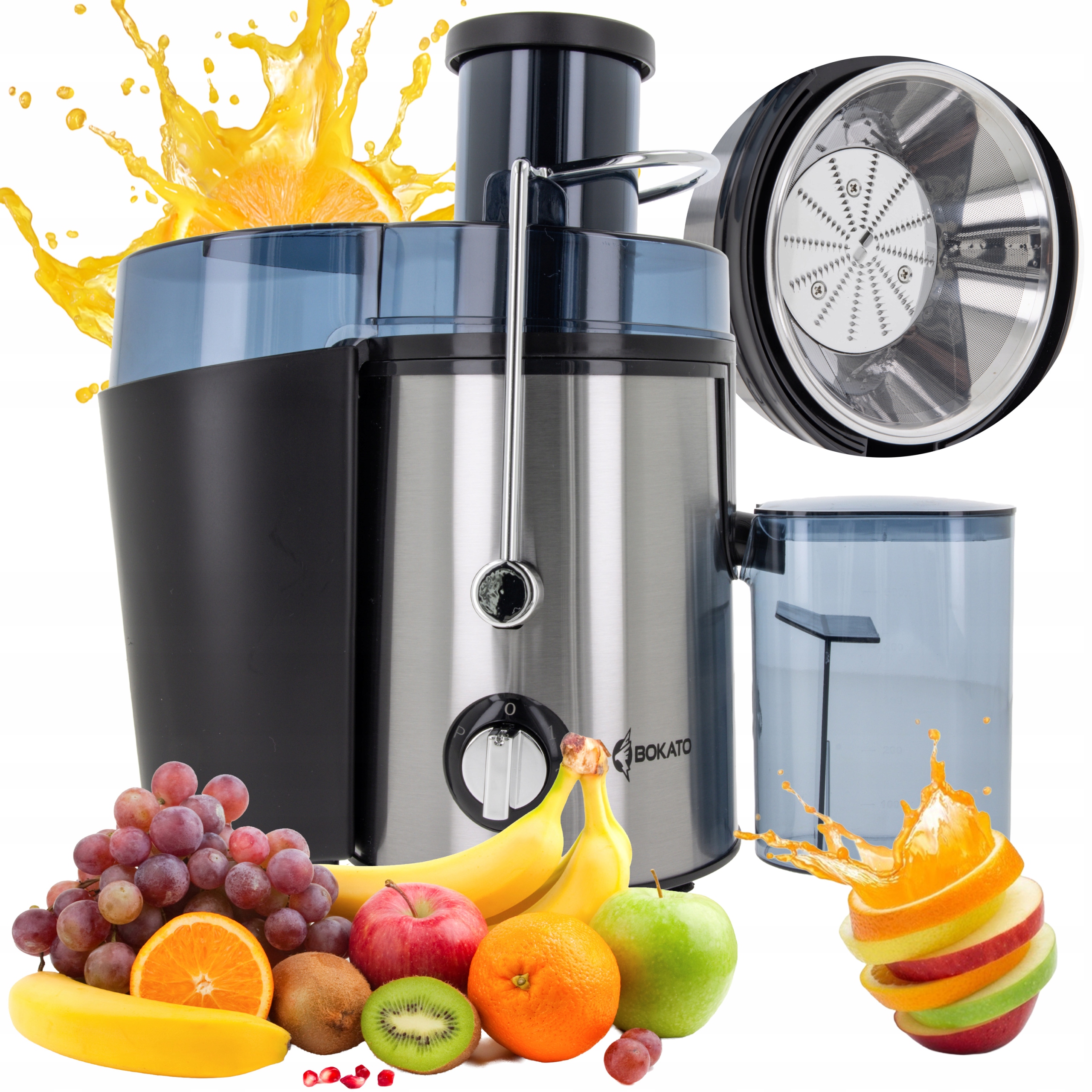 Odšťavňovač Ovoce a Zeleniny 1000W Vysokootáčkový Odšťavňovač Bokato