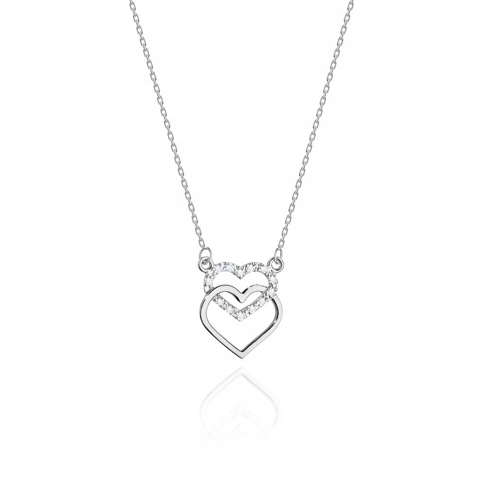 Náhrdelník z bílého zlata srdíčko s brilianty