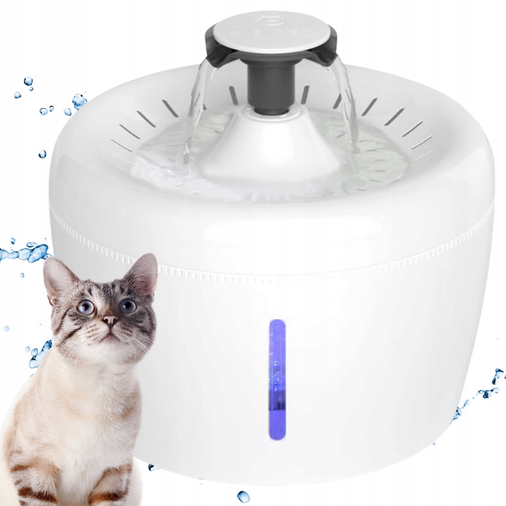 Levně Fontána Napáječka pro kočky psa automatická Led tichá 2,5 l filtr Els Pet