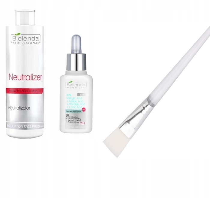 BIELENDA ZESTAW KWAS SALICYLOWY 40% + NEUTRALIZATOR + PĘDZEL DO KWASÓW