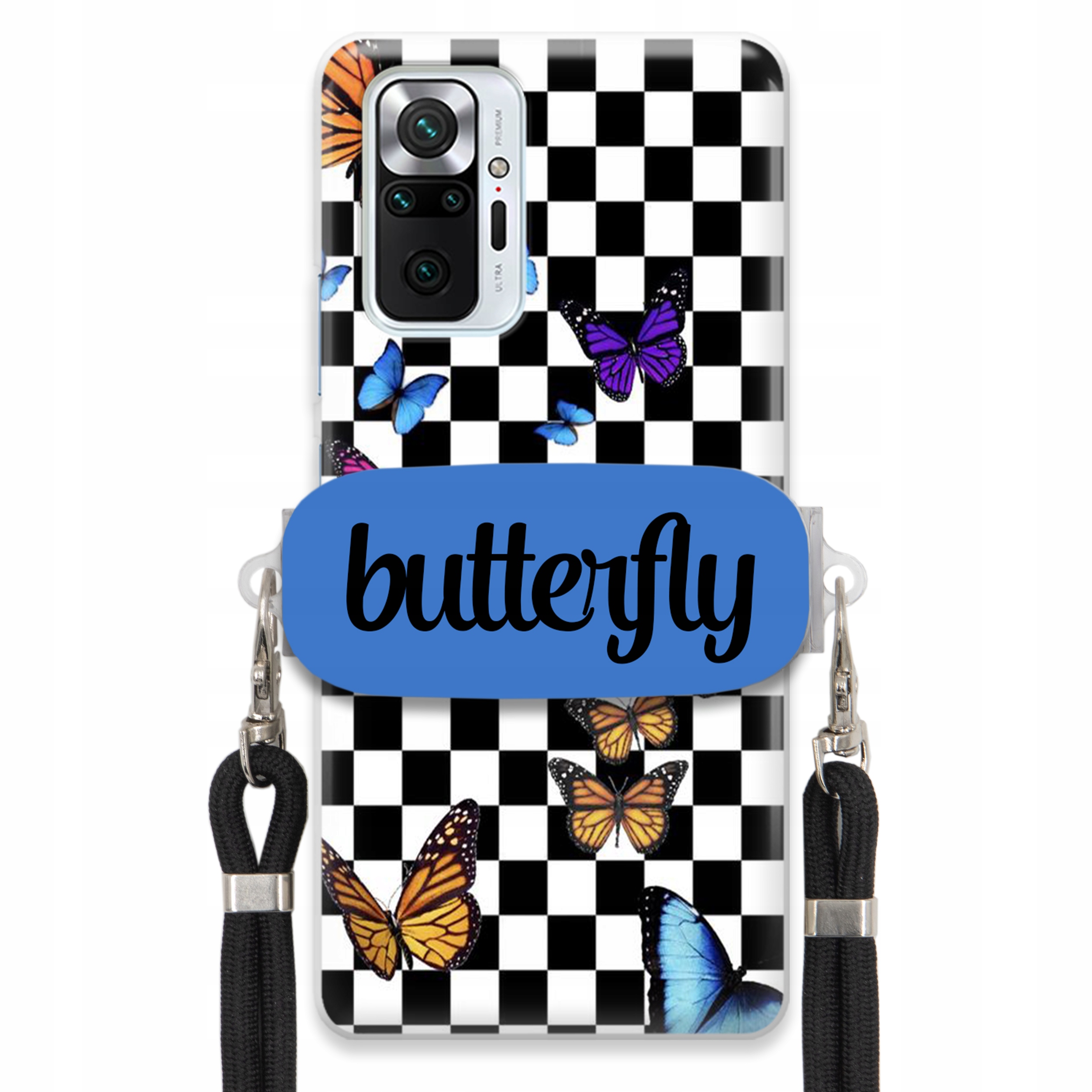 Pouzdro Pro Xiaomi Redmi Note 10 Pro Max Case Obdélníkový Držák Vodítko Motýli