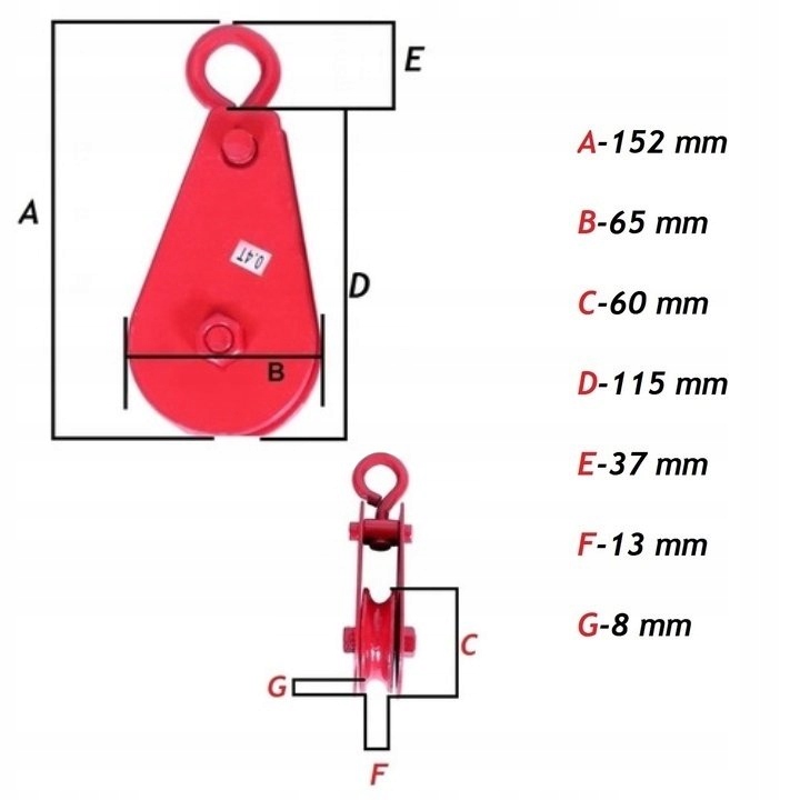 WIELOKRĄŻEK ROLKA BLOCZEK ZBLOCZE LINOWY LINOWA WCIĄGARKA WYCIĄGARKA 400KG Marka inna