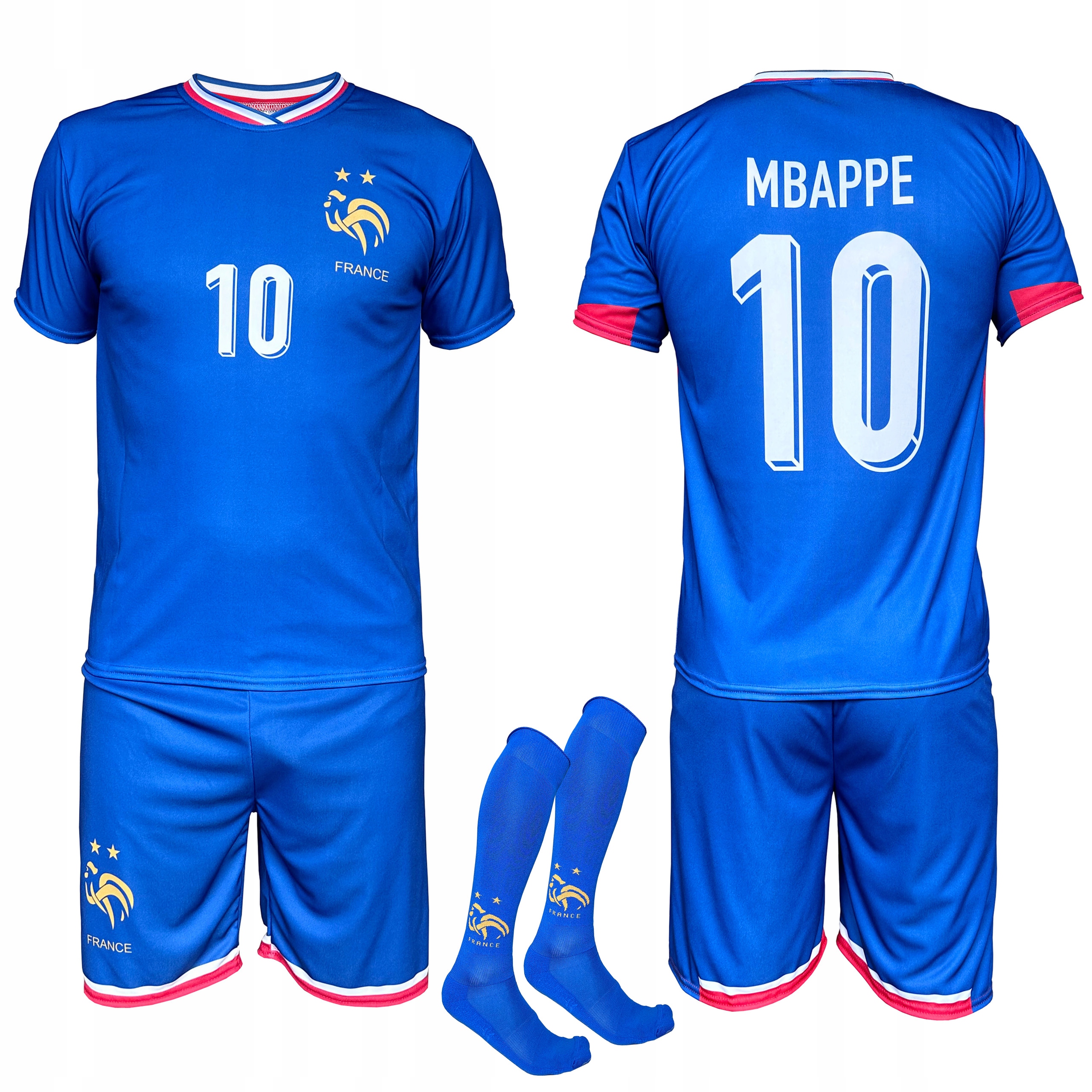 Strój piłkarski z getrami Mbappe Francja 2024 152 cm