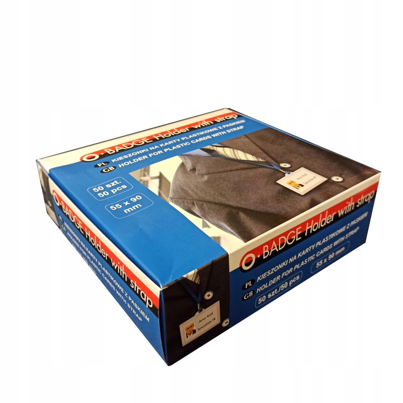 

Identyfikator holder z taśmą Opus 50 sztuk