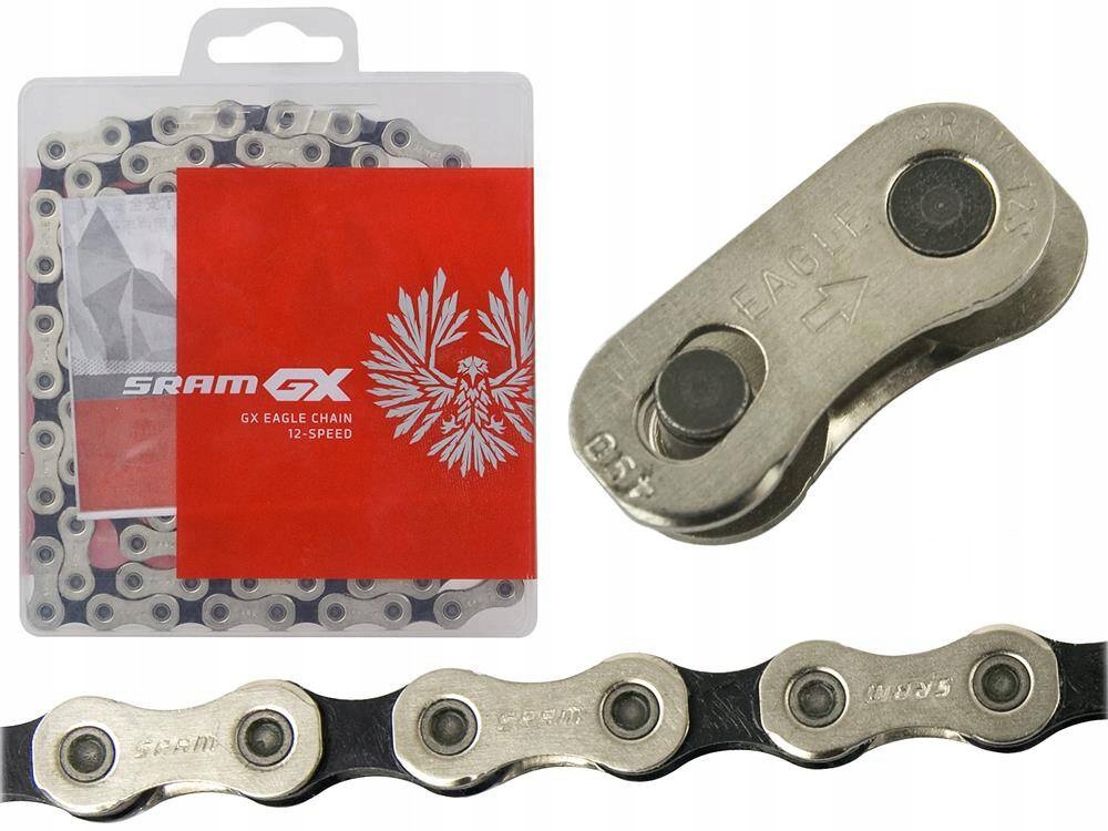 Łańcuch rowerowy Sram Gx Eagle, 12 rzędowy, 126 ogniw, spinka PowerLock