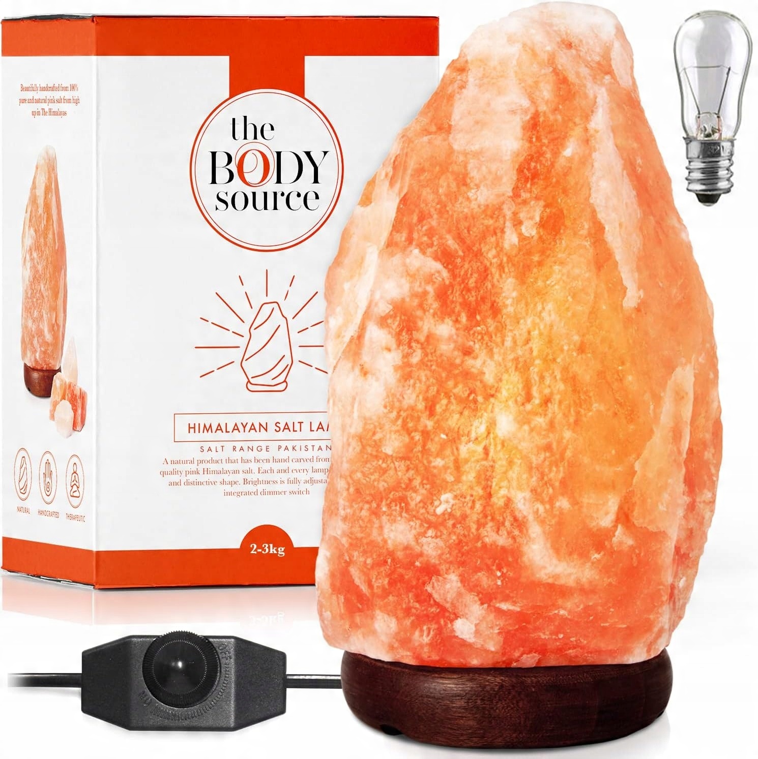 The Body Source Solná lampa 2-3 kg Himalájská přírodní s možností stmívání