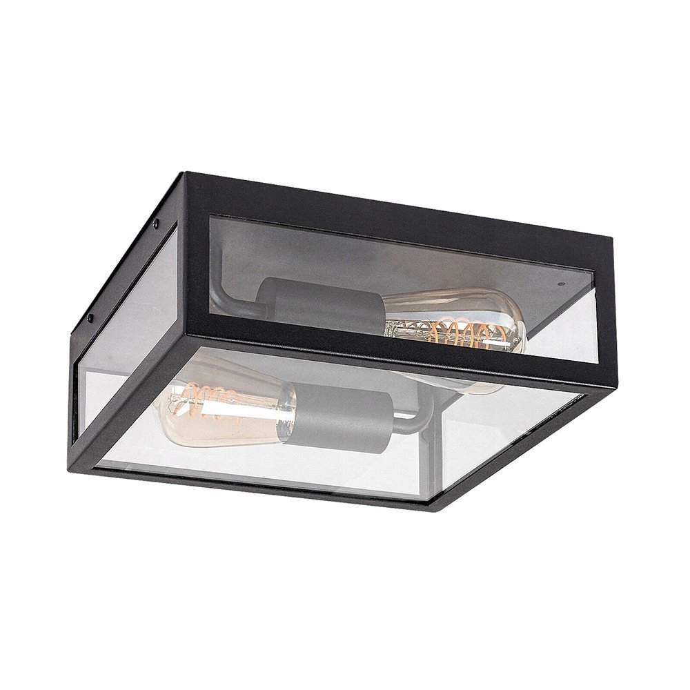 Industriálna čierna vonkajšia stropná lampa