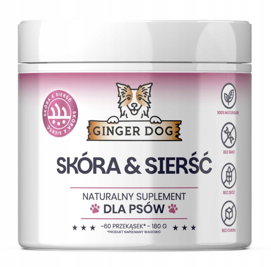 Ginger Dog Kůže a srst – krásná a zdravá srst, svačina 180 g