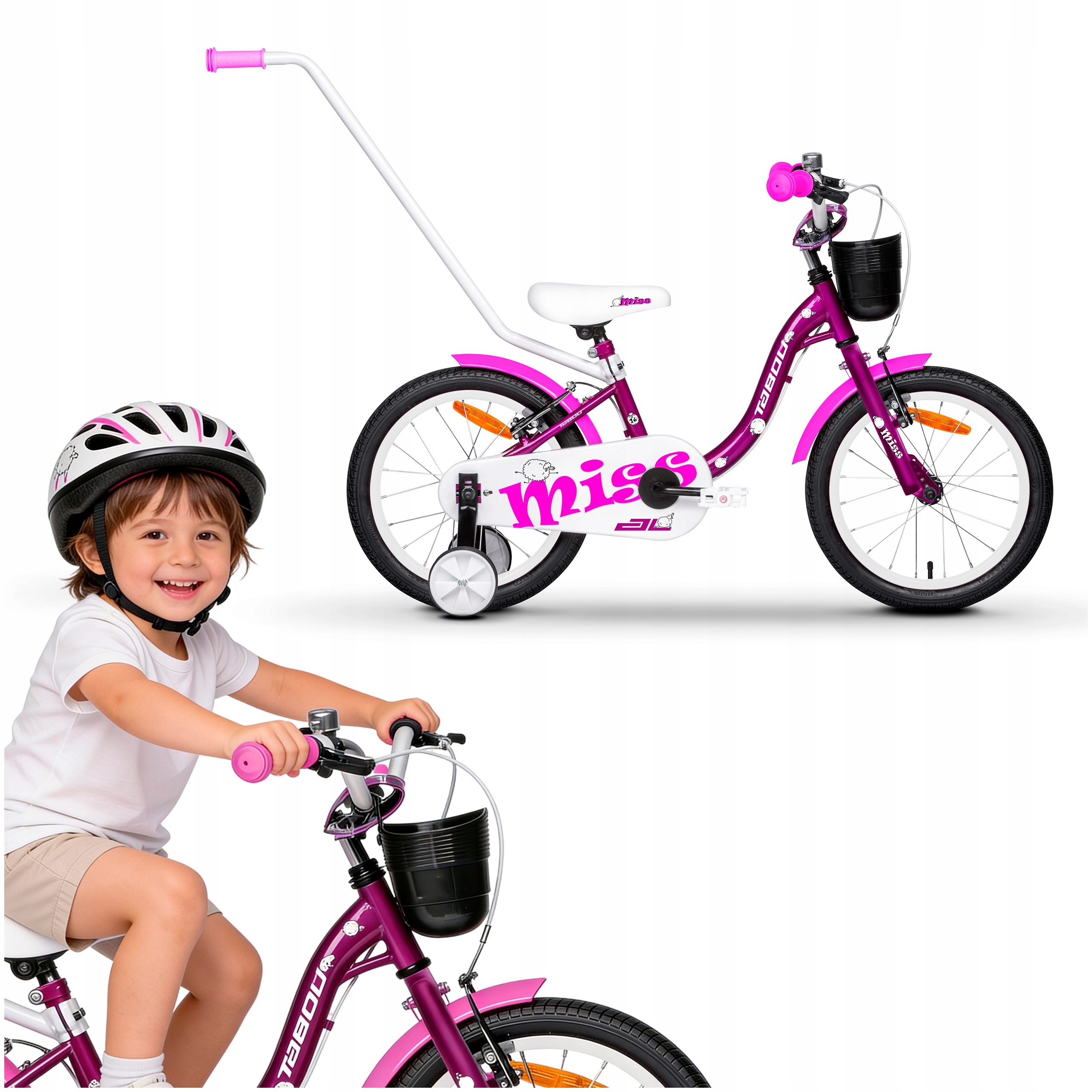 Rower Dziecięcy Rowerek 12 Cali Dla Dziewczynki Lekki Prowadnik Koła Boczne