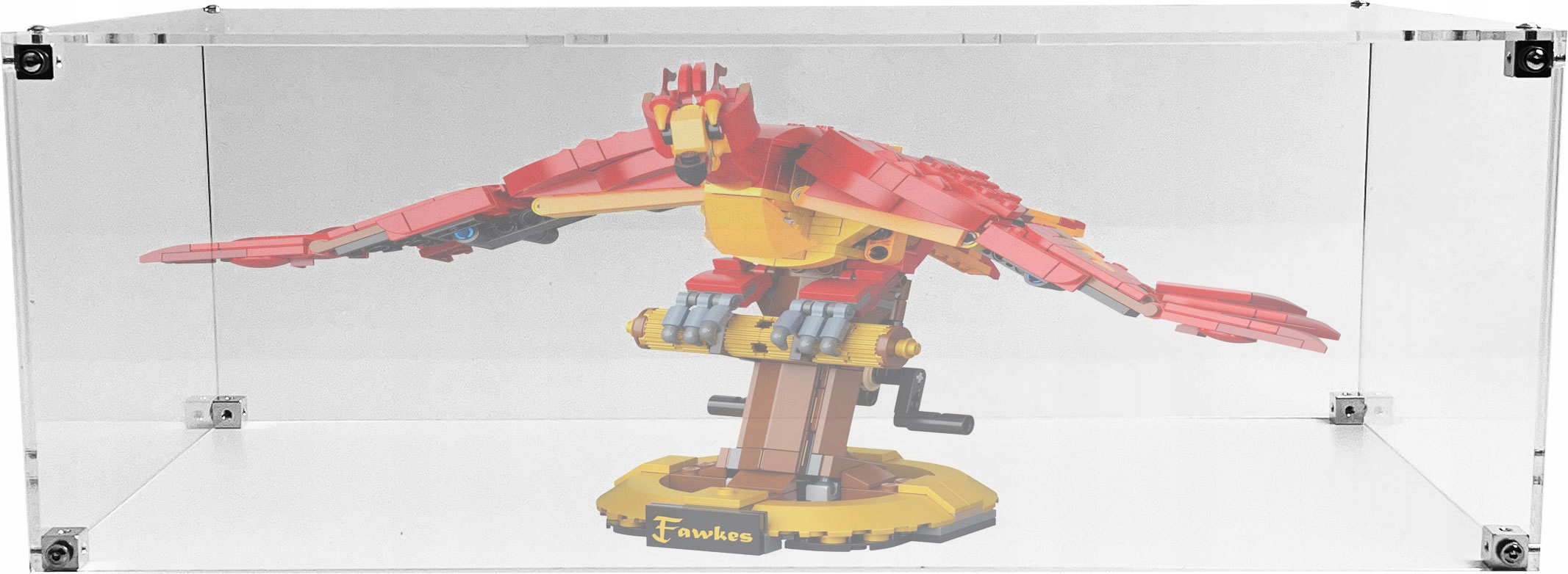 Vitrína Drewlandia pro stavebnici Lego 76394 Fawkes, fénix Brumbála