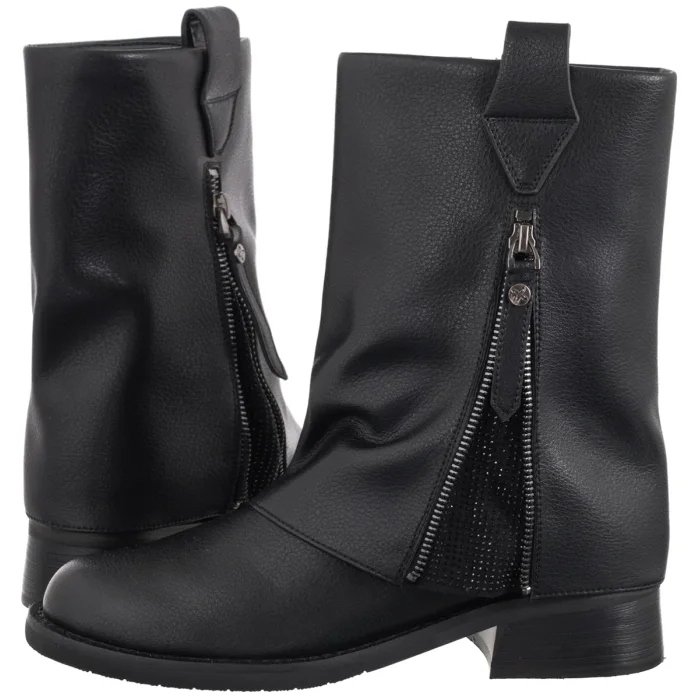 Dámské Kožené Boty Kotníkové Boty Maciejka Černé K7213-01/00-8 Black