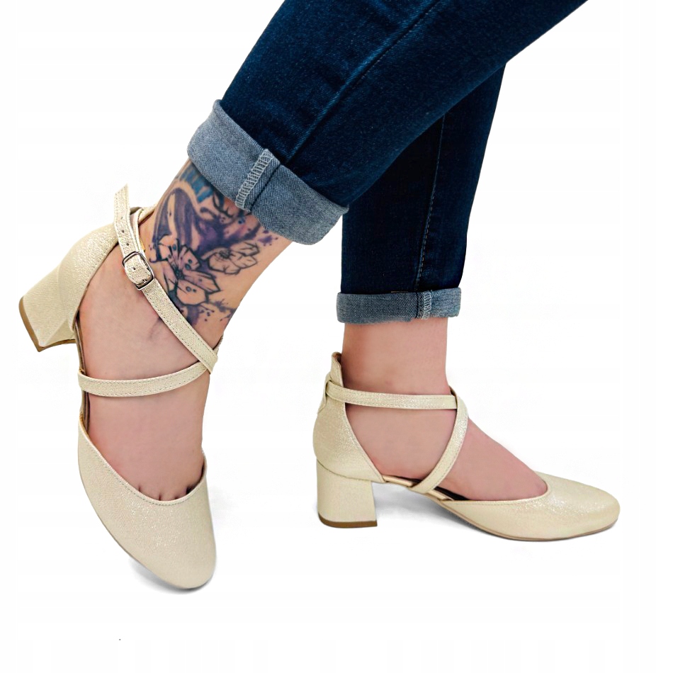 Zlaté Sandály S Prsty Na Podpatku, Boty Na Nízkém Podpatku, Kůže, Velikost 38