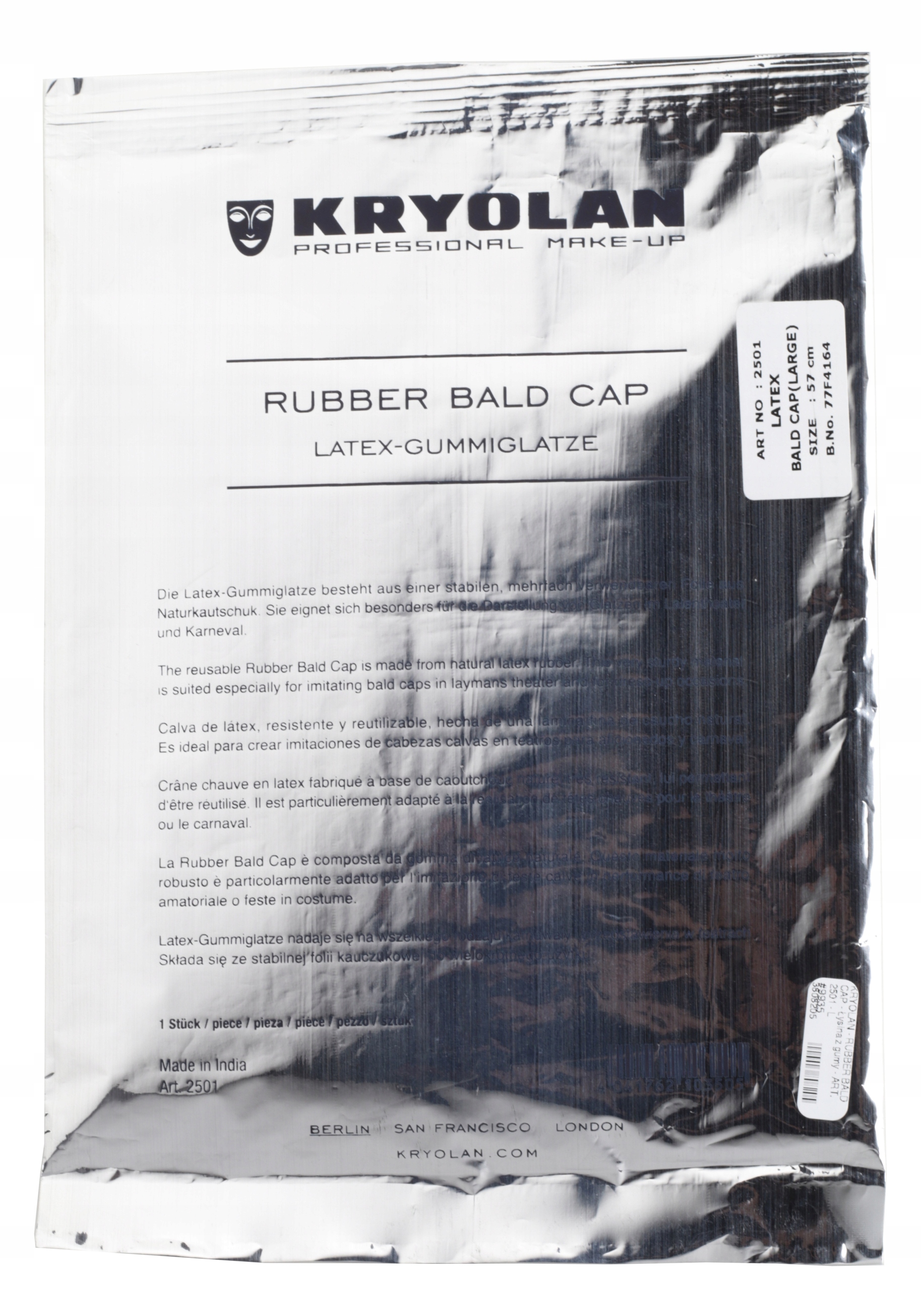 Kryolan Rubber Bald Cap Łysina z gumy 2501 L