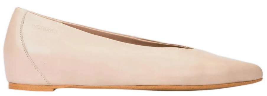 Béžové Dámské Kožené Pohodlné Stylové Baleríny Wonders 36