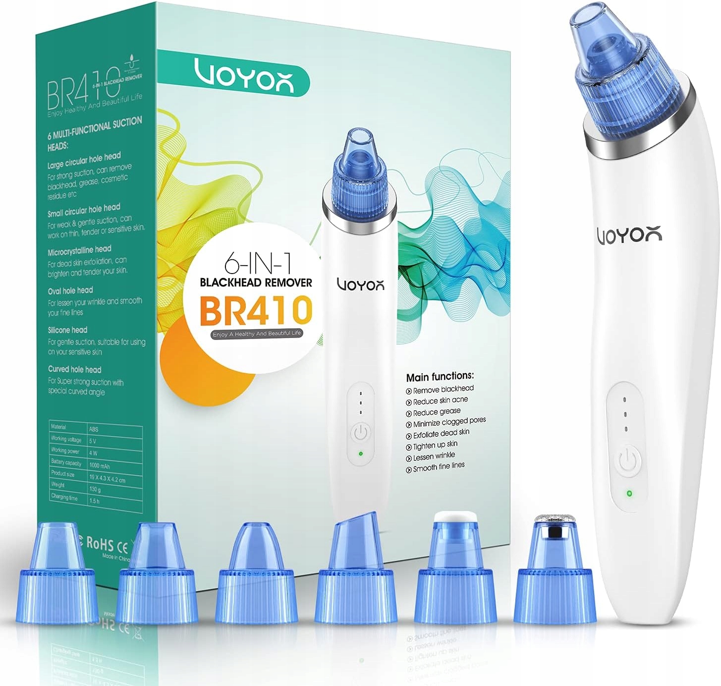 Voyor vysavač 6 hlavic 3 úrovně sání Usb bílý