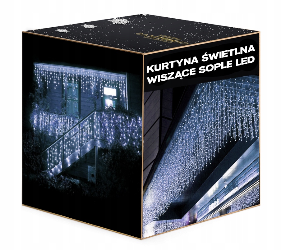 

Białe Zimne Lampki girlanda świetlna sople 500 Led