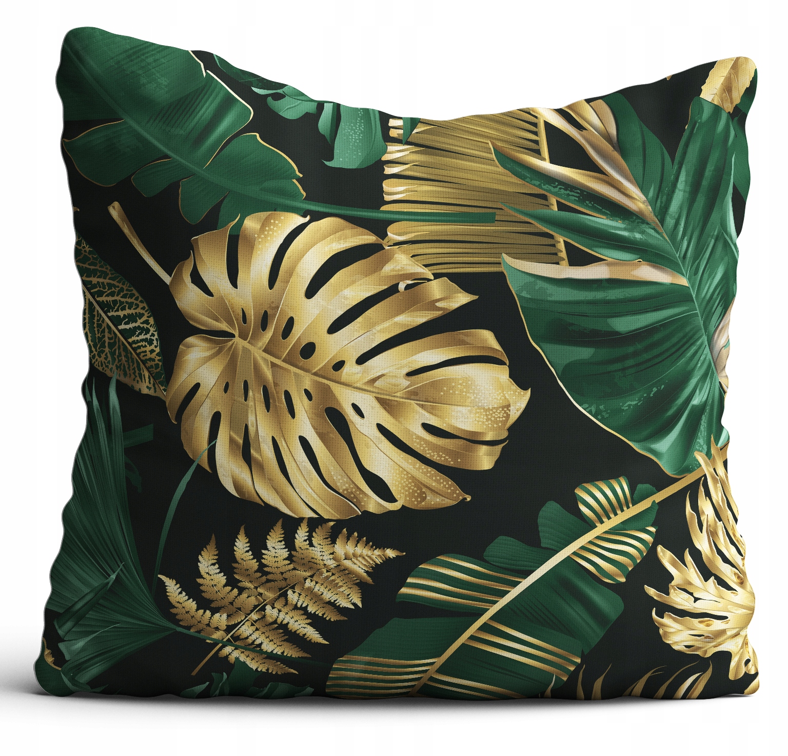 

Poszewka Dekoracyjna poduszka 40x40 złota monstera