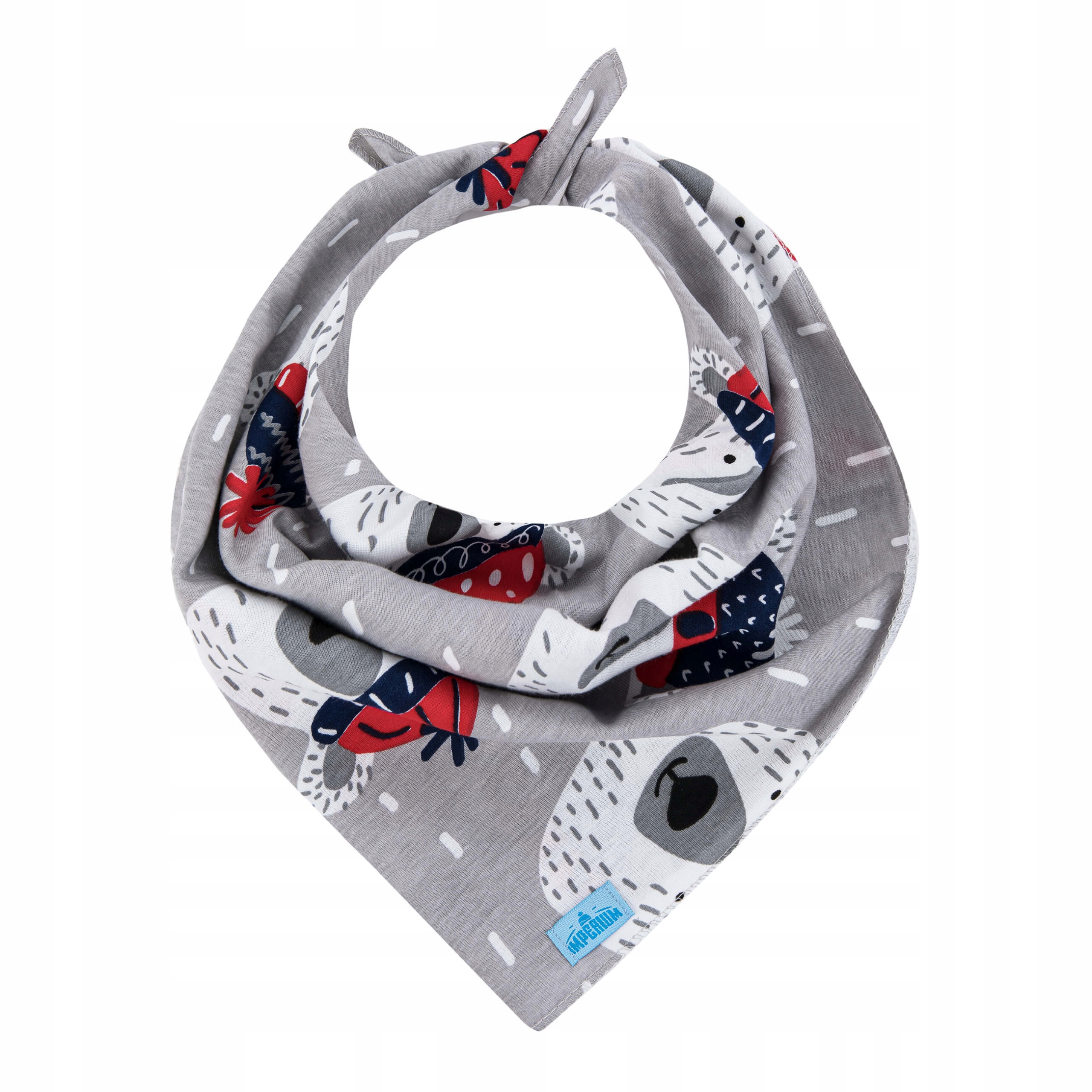 

Chustka pod szyję bandamka wiosna lato Miś Szary