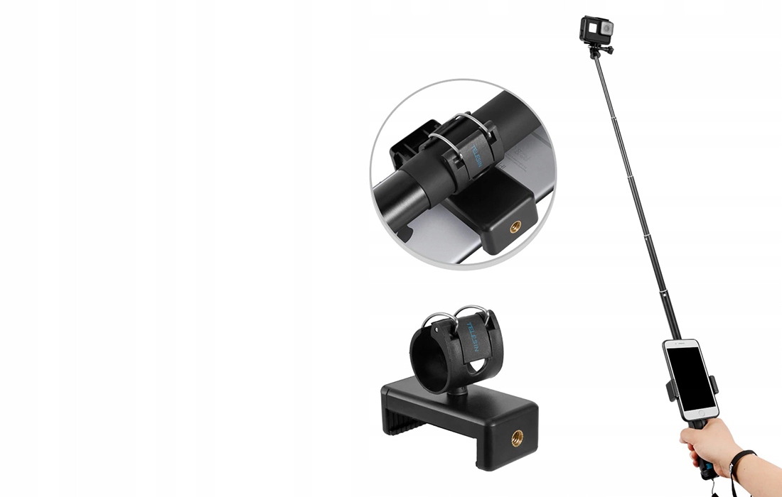 SELFIE STICK TRIPOD TELESIN DO SMARTFONA KAMER SPORTOWYCH DJI OSMO ACTION Model GP-MNP-090-S