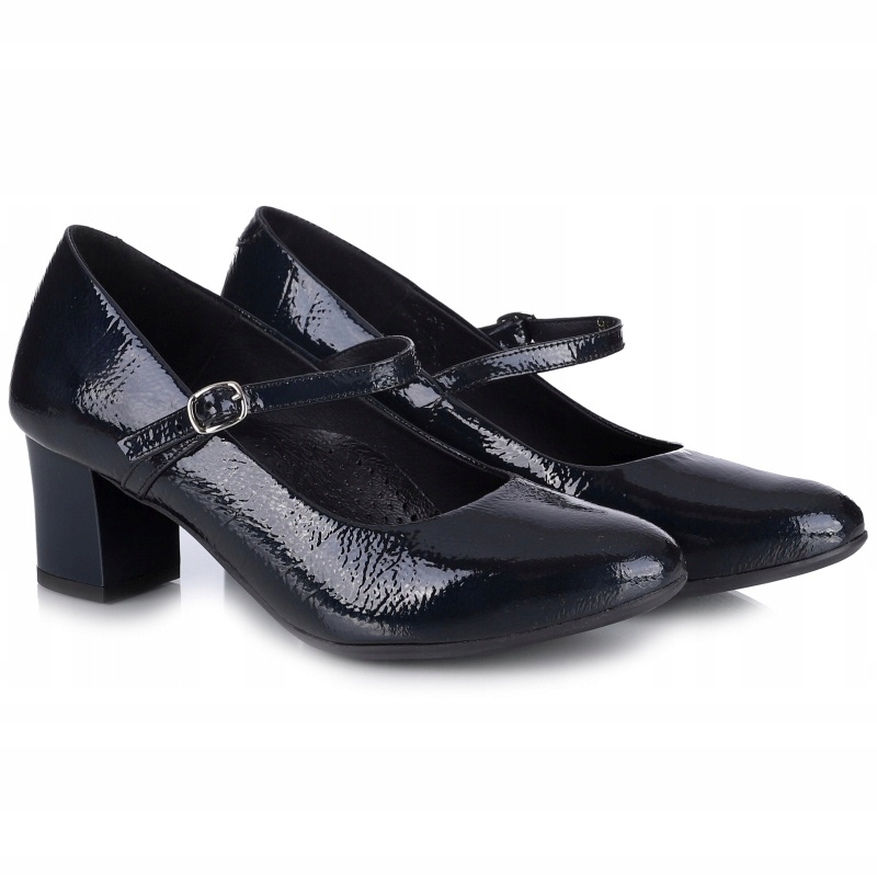 Dámské lodičky s páskem Aspena KX-2845/FOX5523 L141 námořnická modrá Kůže Vel. 36