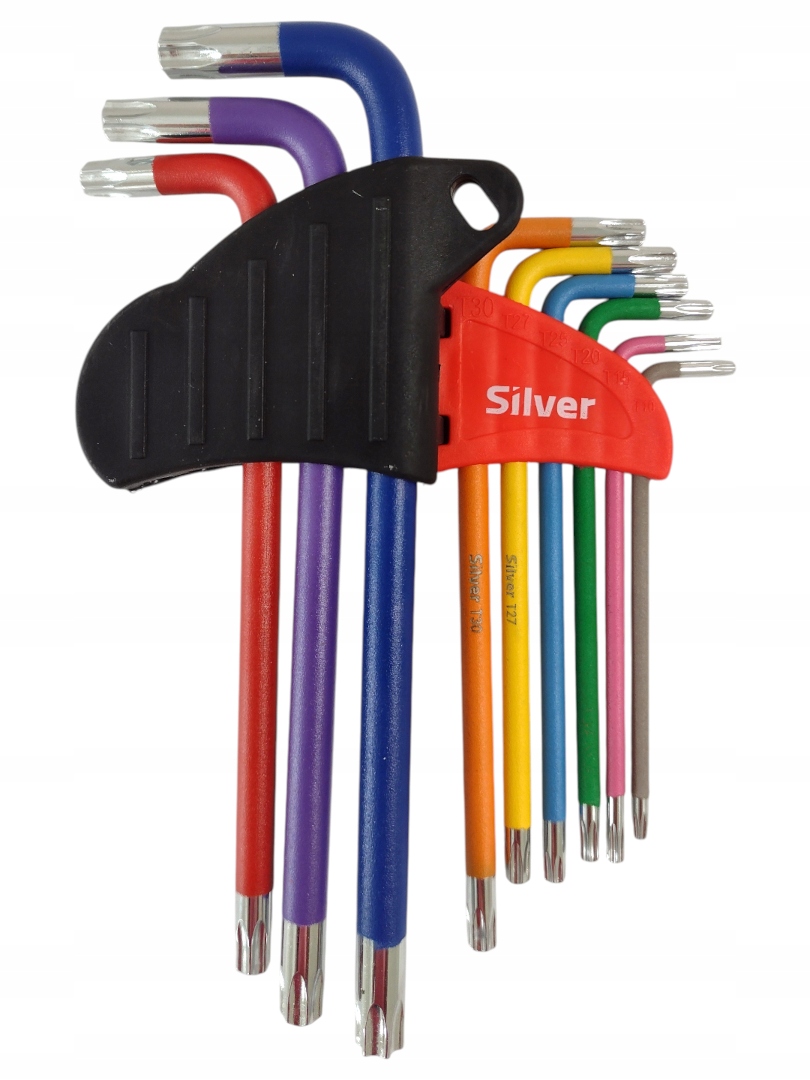 Imbusové klíče TORX 9 ks T10-T50 STŘÍBRNÉ Značka SilverTools