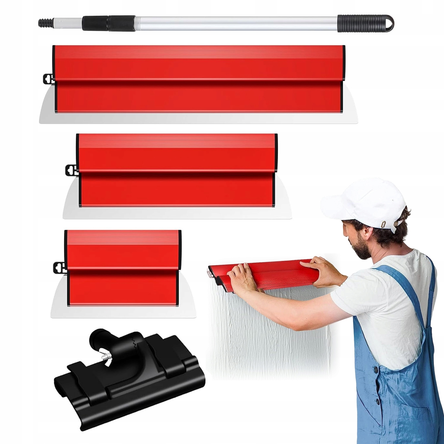 5 Sada Na Hladítko, Špachtle 60 CM, Vyměnitelná Nerezová Čepel, Váleček 0.5 MM