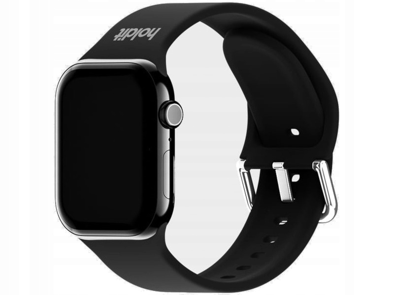 Pasek Holdit Silicone do Apple Watch 4/5/6/7/8/9/10/SE/Ultra Czarny