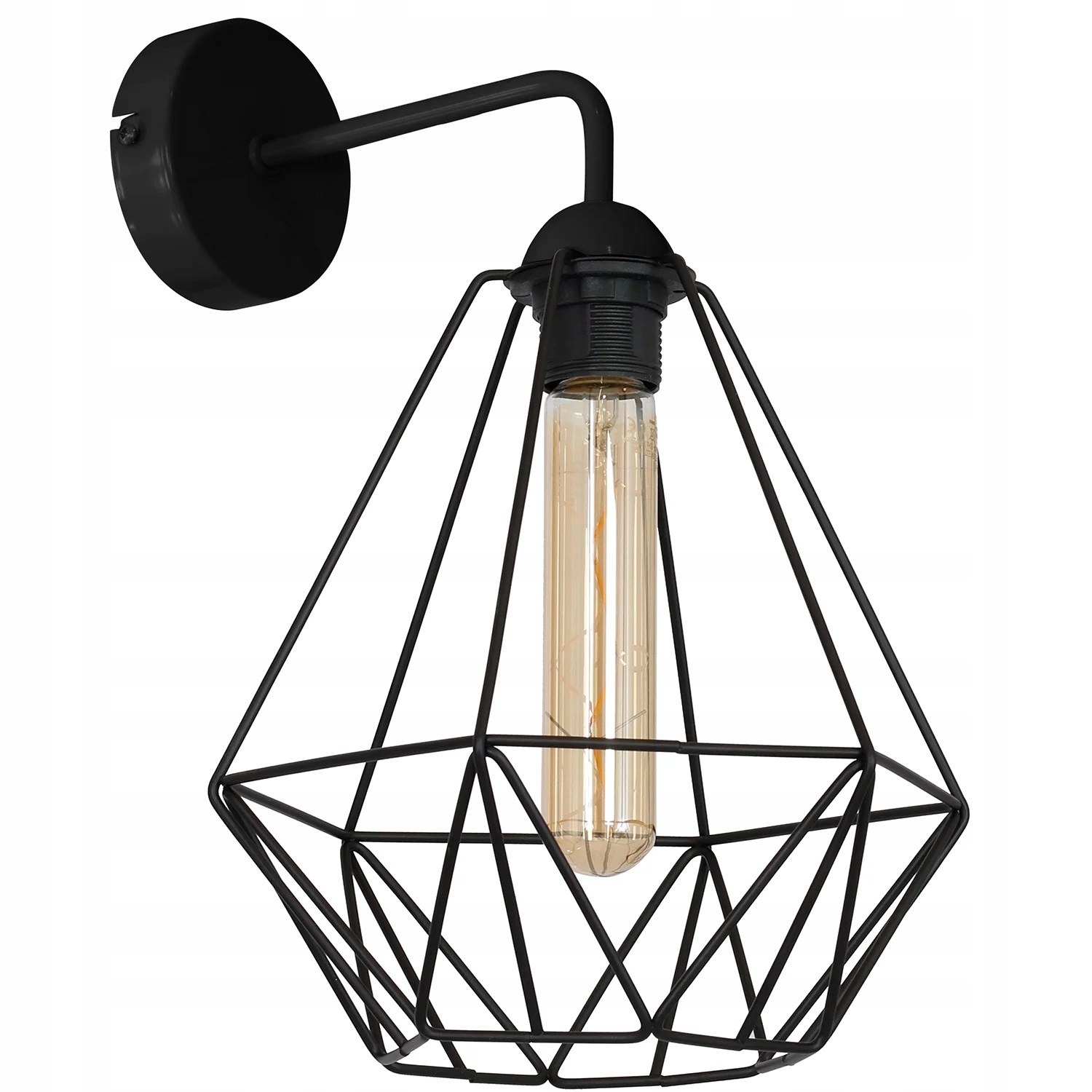 Nástěnná lampa loftová drátěná stínidlo diamant černá do obývacího pokoje Luminex