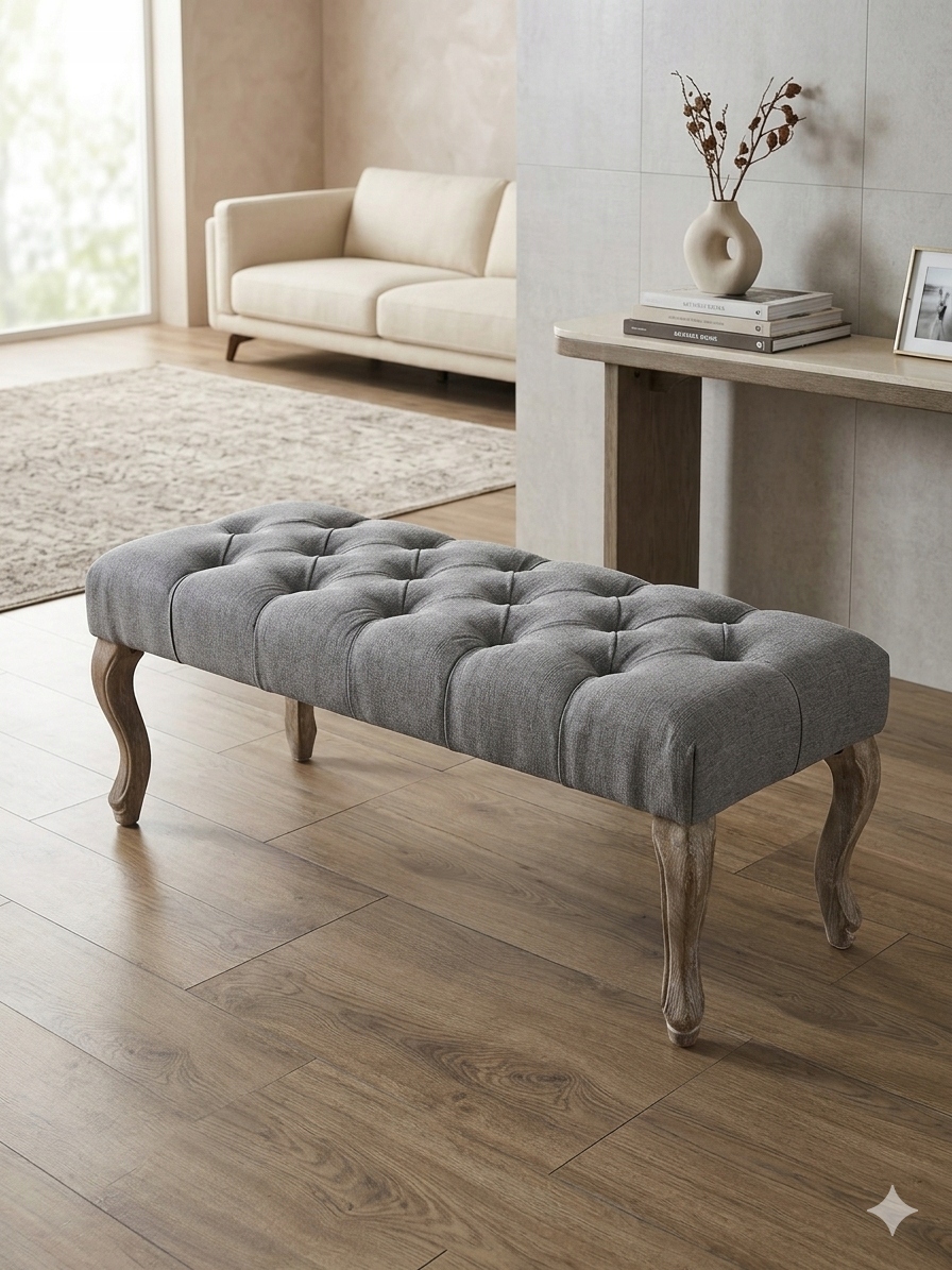 Čalúnená prešívaná lavička Loft 100 cm