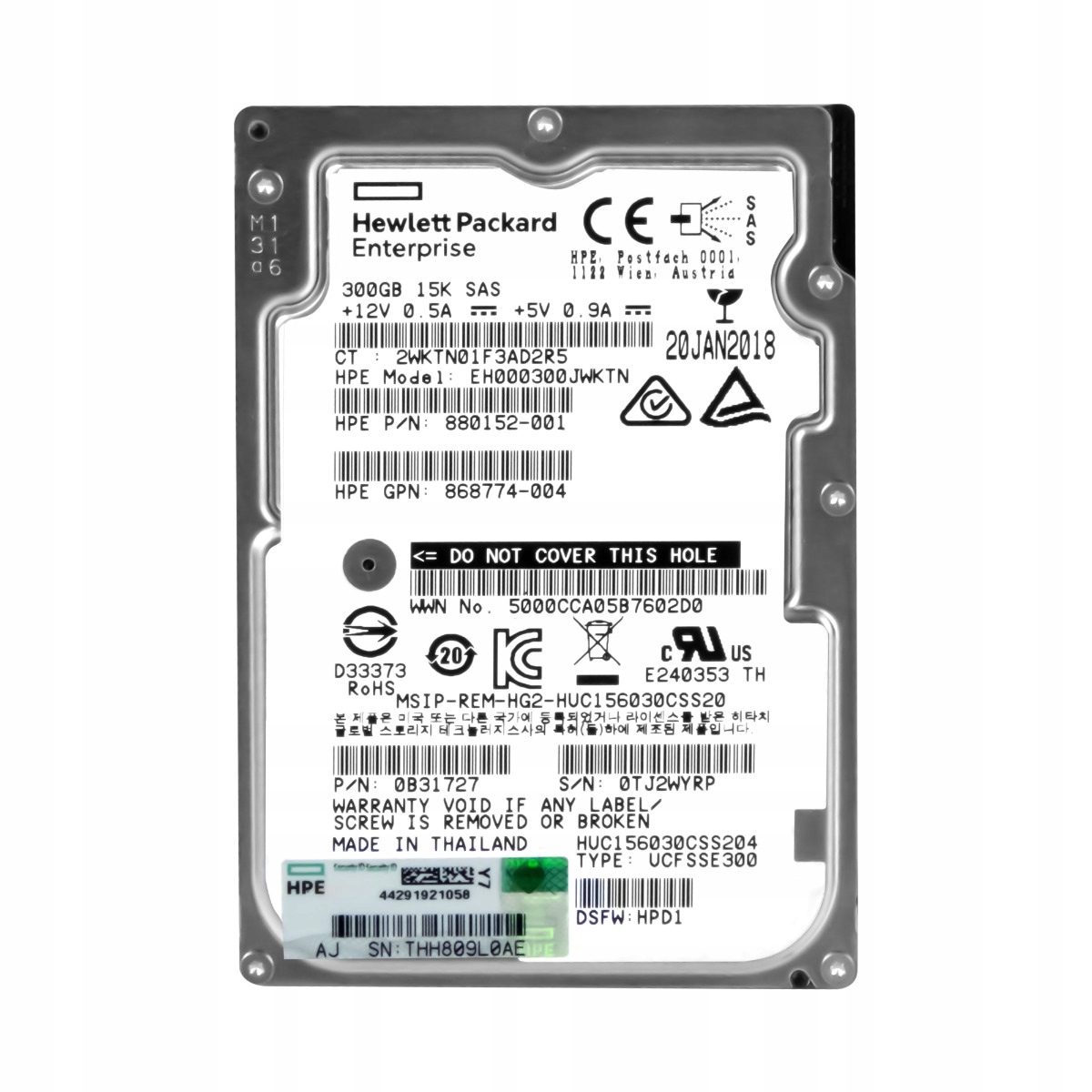 Hp 880152-001 300GB 15K 64MB SAS-3 2.5'' EH000300JWKTN