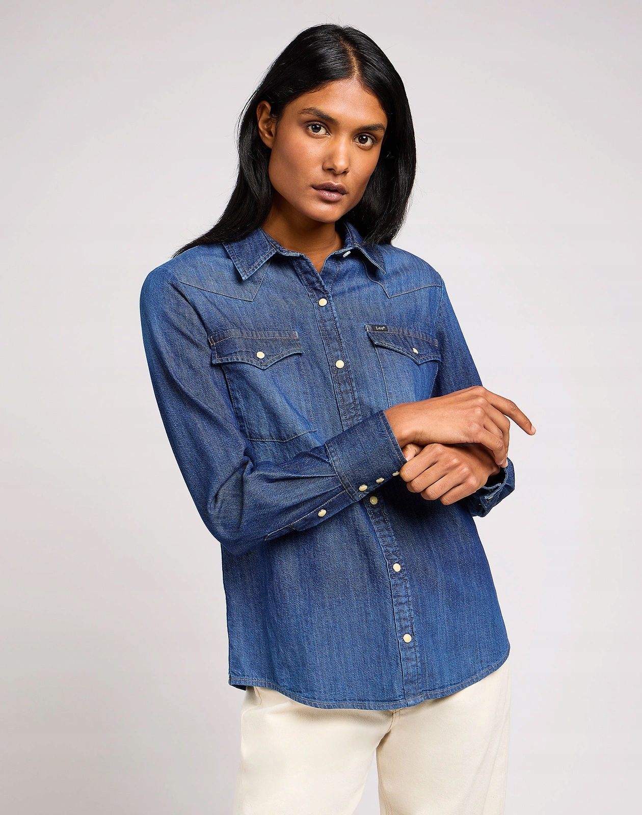 Dámská džínová košile Lee Western Shirt Through The Woods 112350256 S