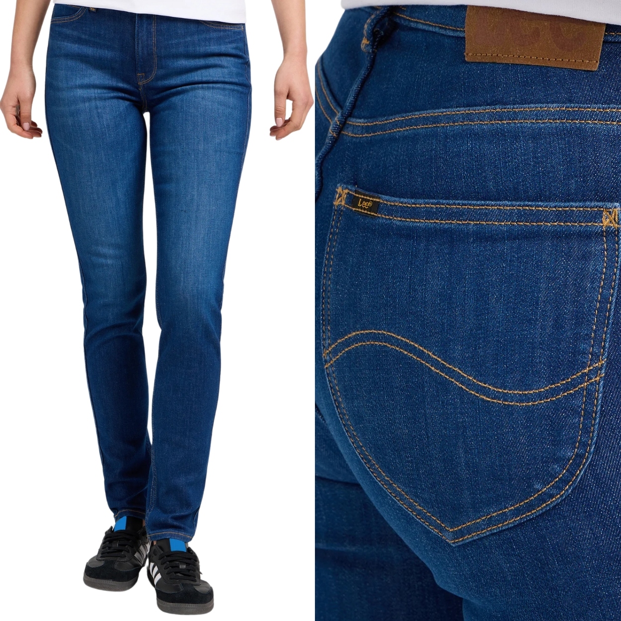 Lee Scarlett High Night Sky vysoké dámské džínové kalhoty úzké nohavice W25 L31