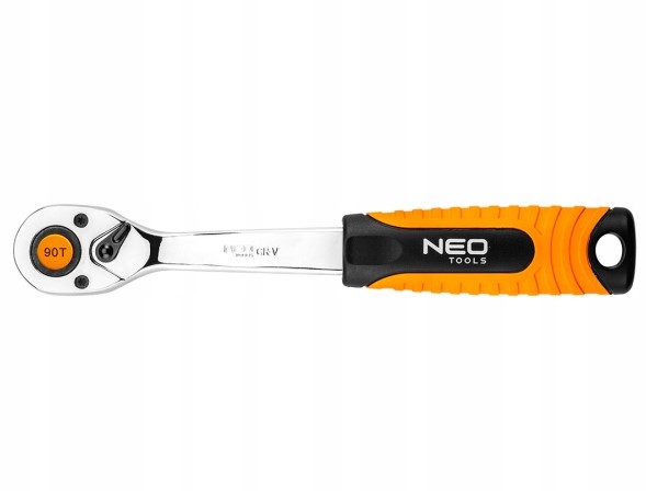 Grzechotka prosta 1/4 cala 90 zębów 155 mm Neo 08-530