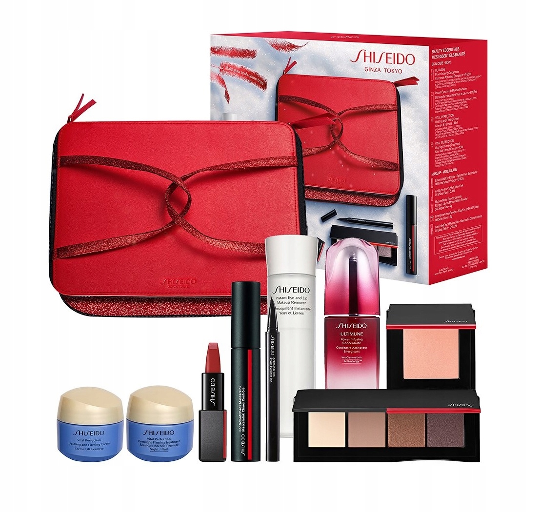 Shiseido obrovská sada krémových sér, stíny, rtěnka, tvářenka, XXL