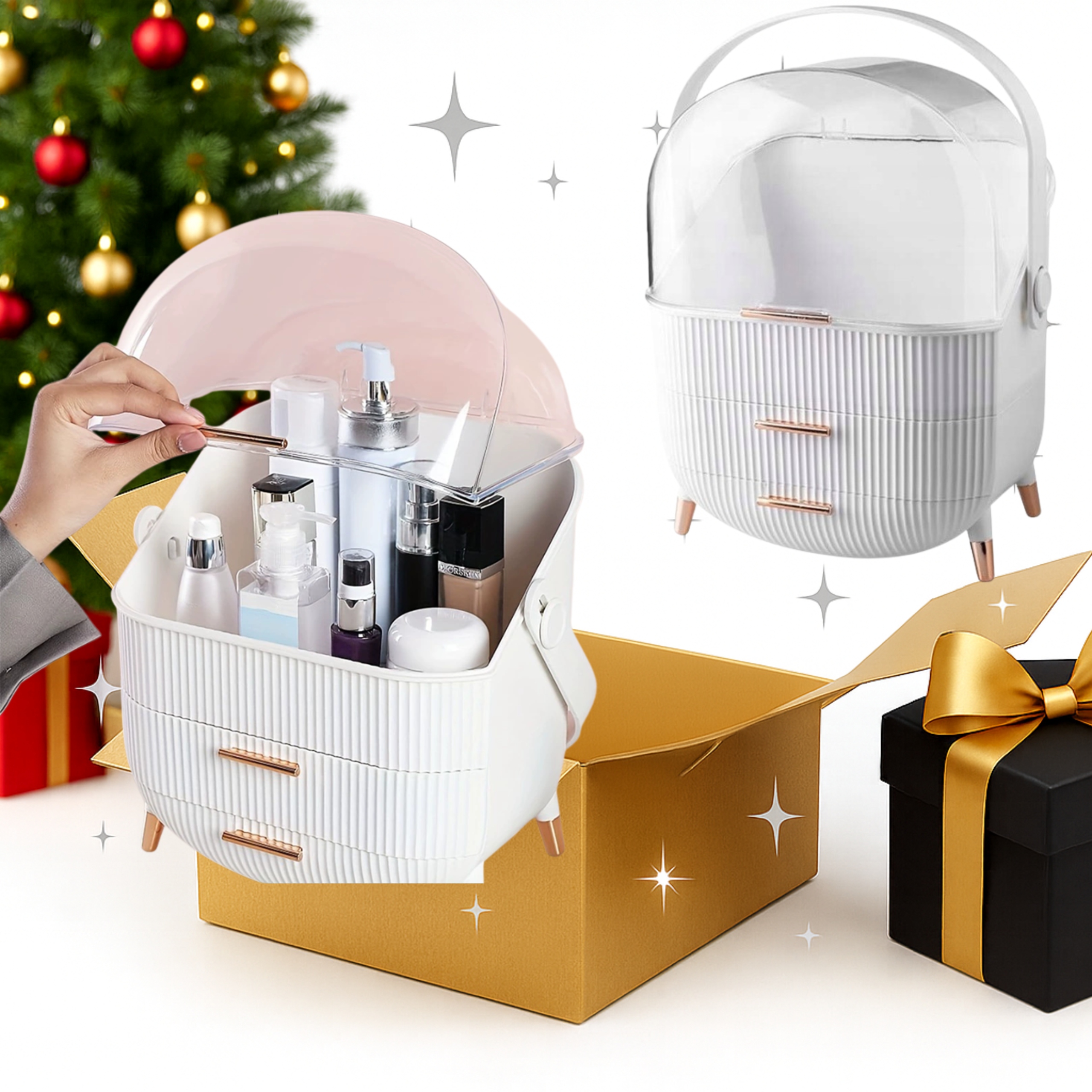 Krabička Organizér Kufřík Na Kosmetiku Šperky Velká Kosmetická Taška Pouzdro