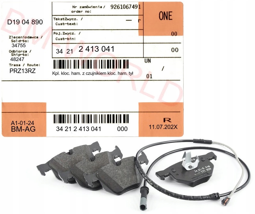 Nowe Oryginalne Oe Bmw klocki hamulcowe z czujnikiem tylne Bmw X5 X6 z Aso