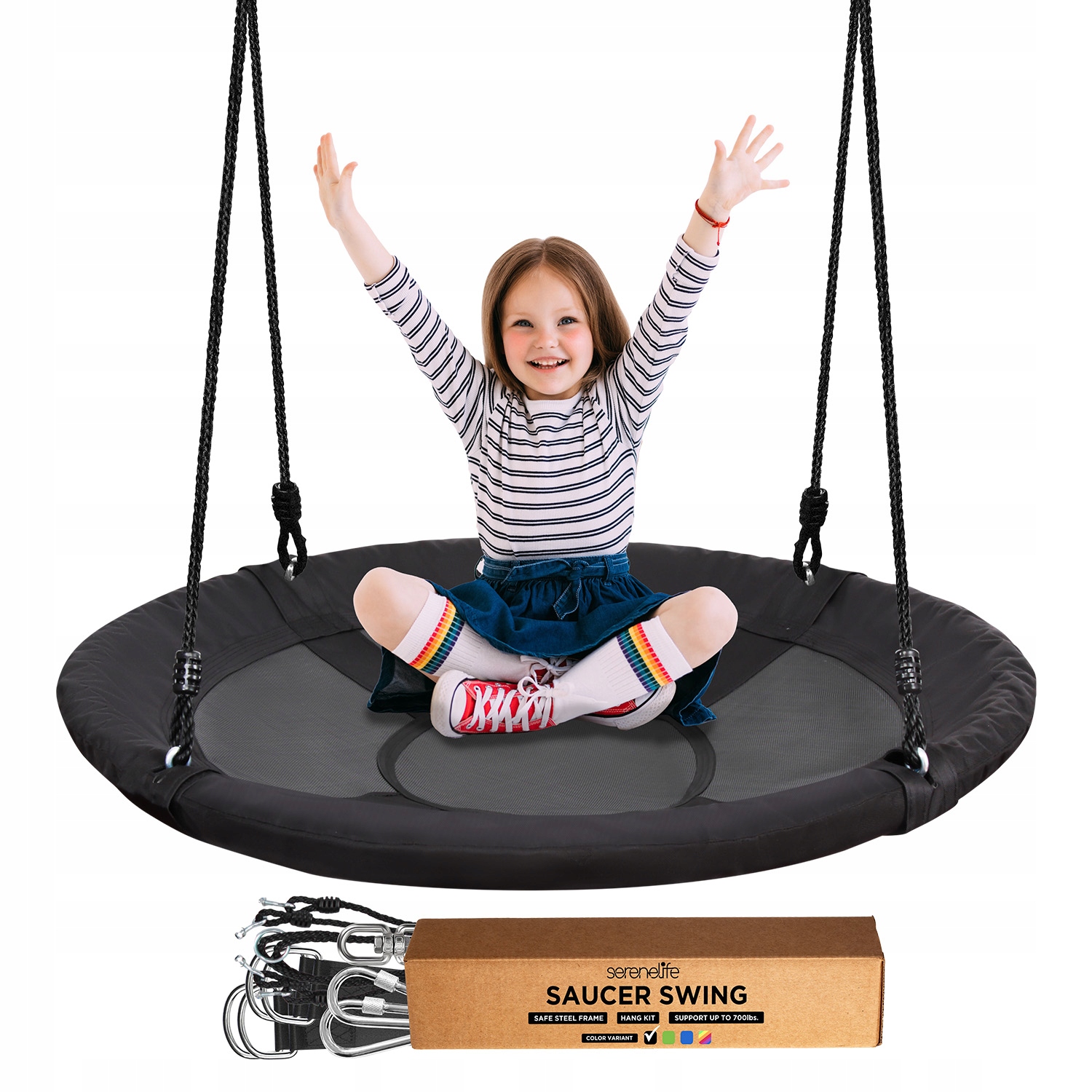 Houpačka Čapí Hnízdo Černá Stabilní Zahradní I Vnitřní Otočná