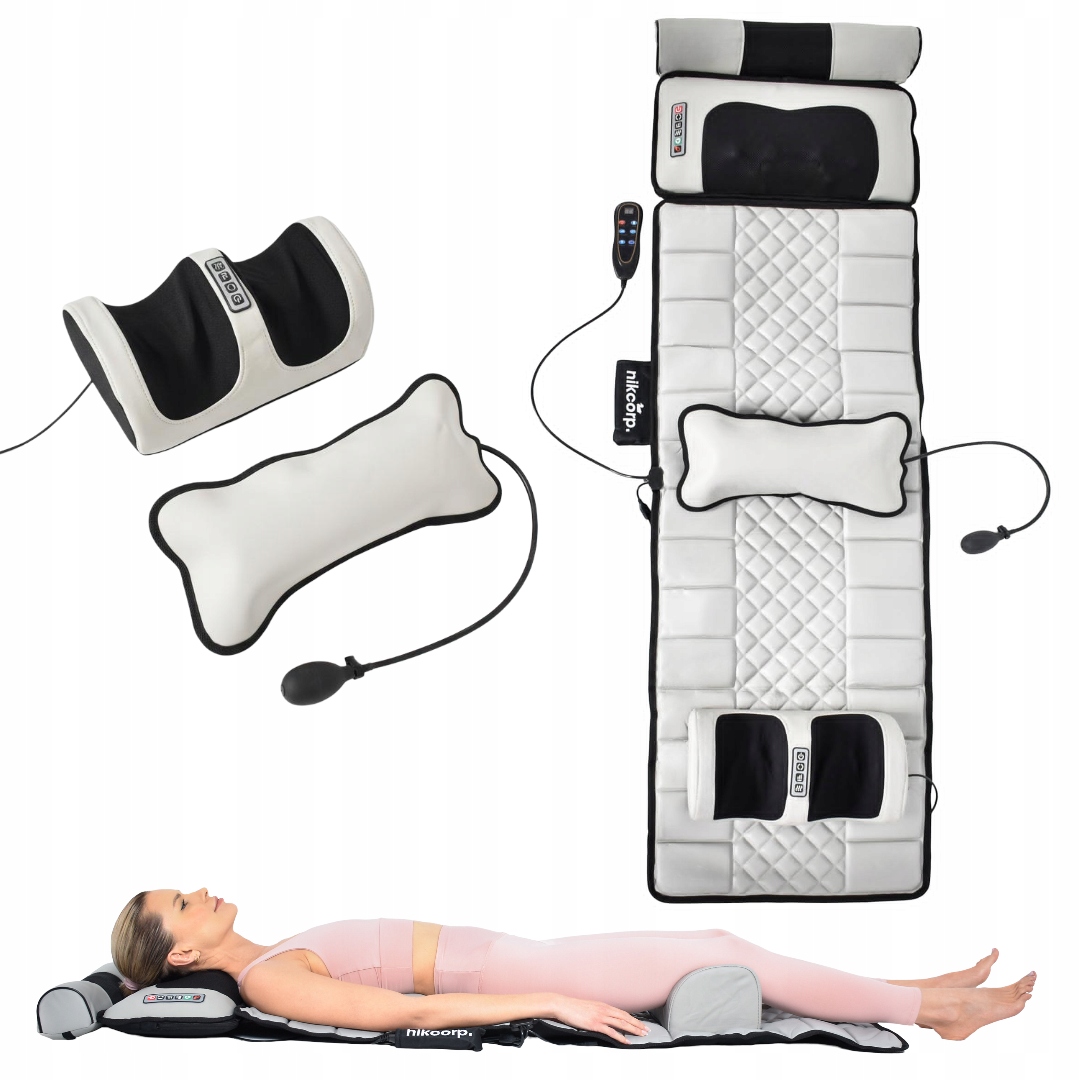 Mata Masująca Wibracyjna Do Masażu Pleców Na Fotel Materac 175x50 cm Szara