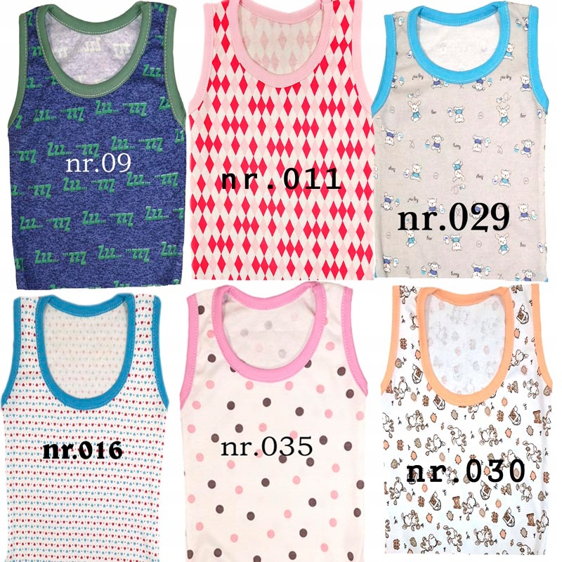 Podkoszulka na naramkach bawełna POLSKIE 86 cm Rękaw bez rękawów