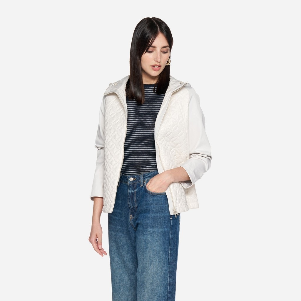 Geox Bílá dámská parka Geox Spherica